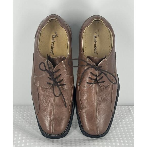 BELVEDERE Studio Bay Bridge Men’s 10EEE Brown Soft Pebble Leather Shoes Career main image 6